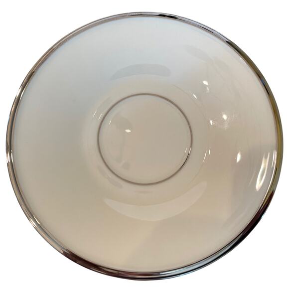 Lenox Solitaire Ivory China Platinum Rimmed Saucer 6 Inch - Picture 10 of 11